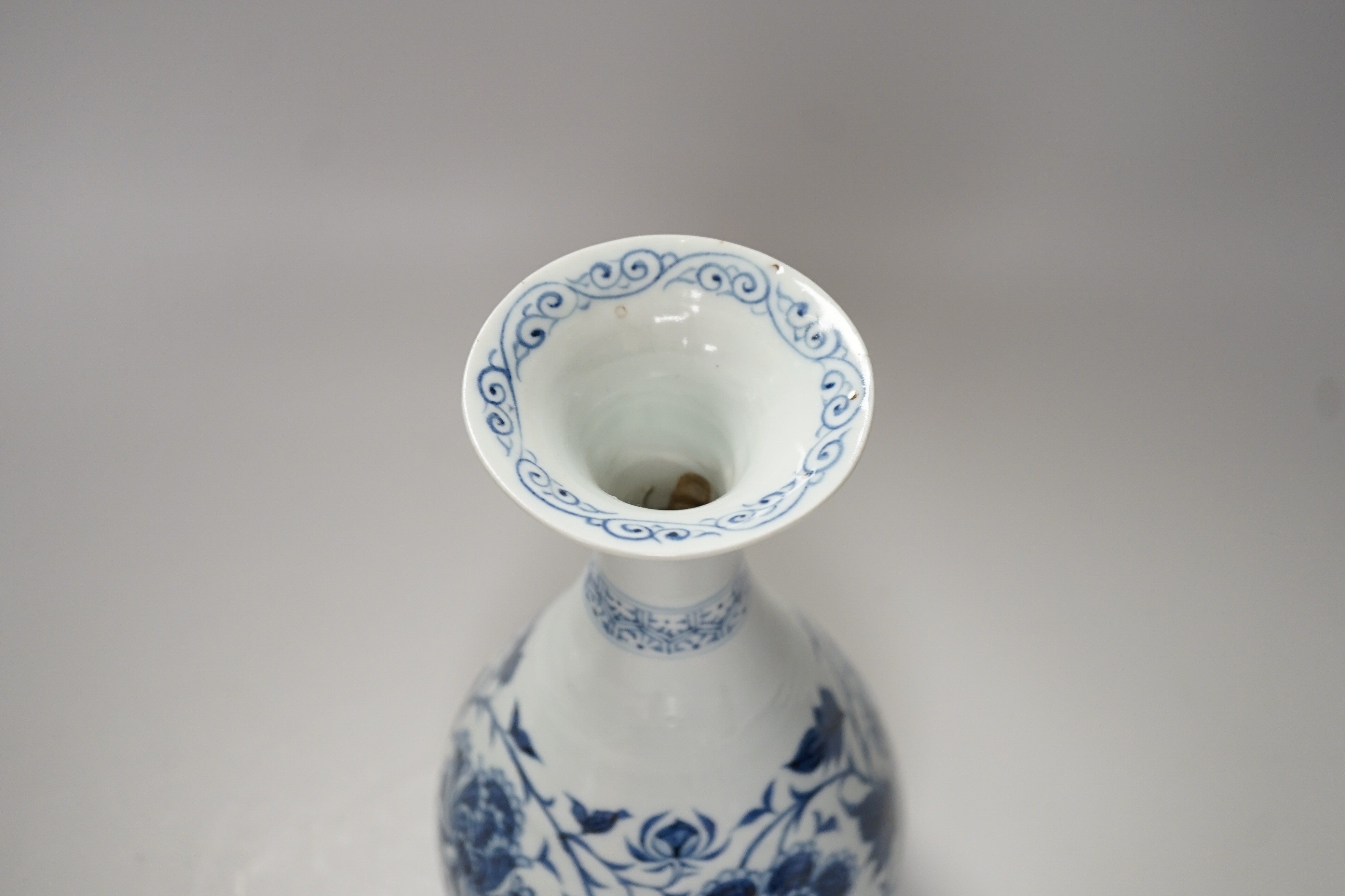 A Chinese blue and white yuhuchunping, in Yuan style, 29cm